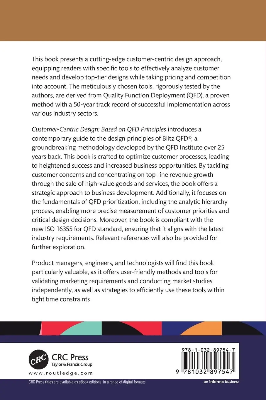 Rückseite: 9781032897547 | Customer-Centric Design | Based on QFD Principles | Menichelli (u. a.)