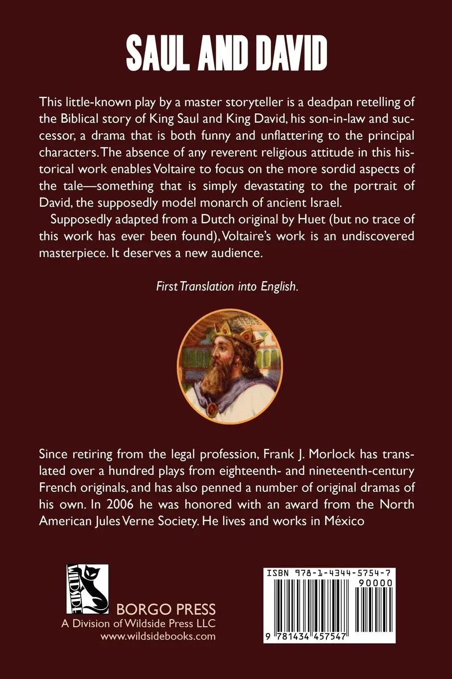 Rückseite: 9781434457547 | Saul and David | A Play in Five Acts | Voltaire | Taschenbuch | 2009