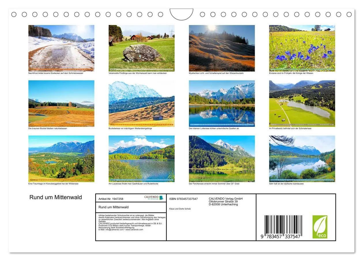 Bild: 9783457337547 | Rund um Mittenwald (Wandkalender 2026 DIN A4 quer), CALVENDO...