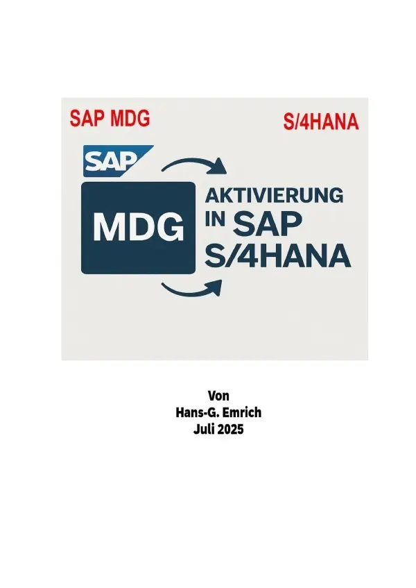 Cover: 9783819777547 | Handbuch zur Aktivierung von SAP Master Data Governance (MDG) im...