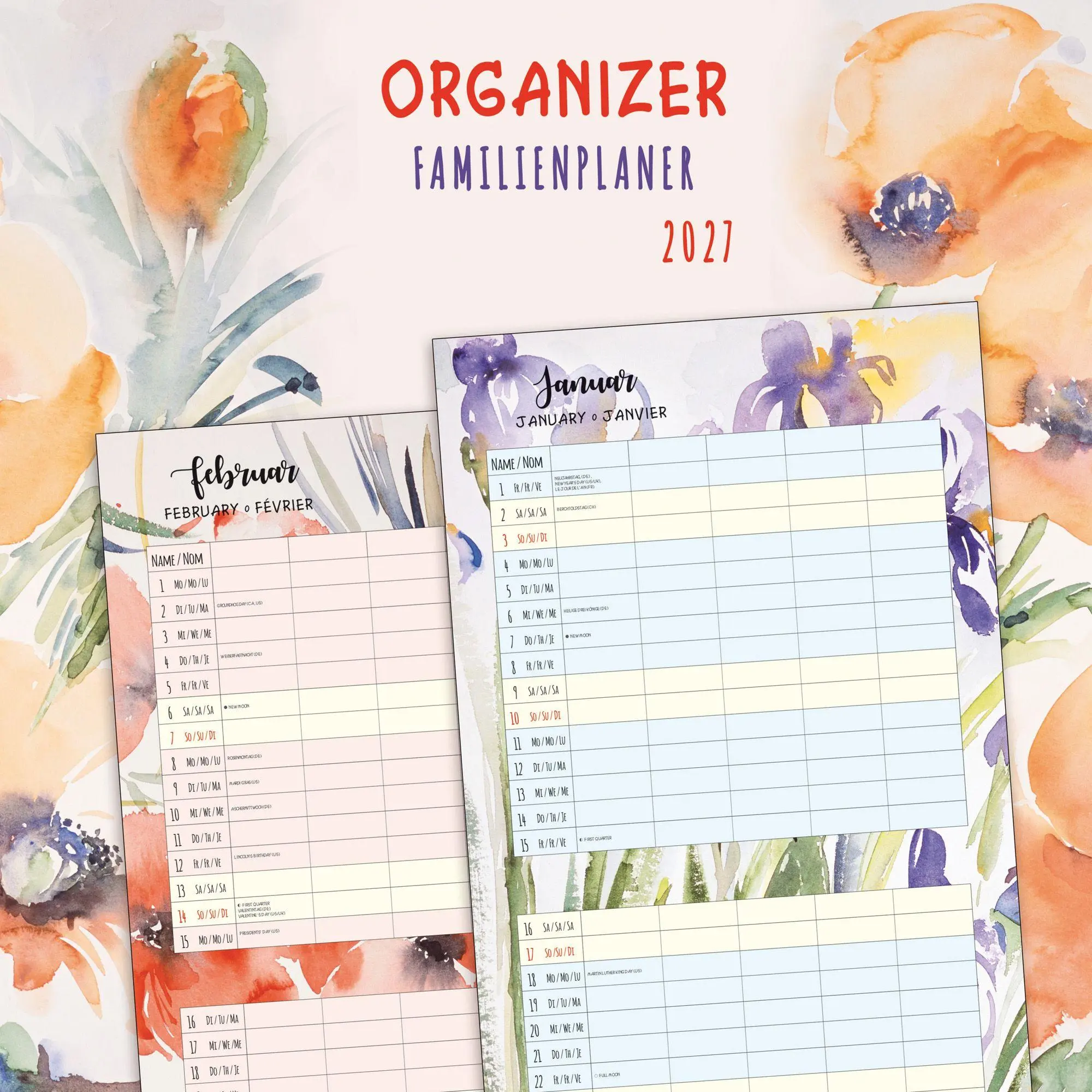 Cover: 9783959297547 | Organizer / Familienplaner 2027 | Kalender 2027 | Kalender | 28 S.