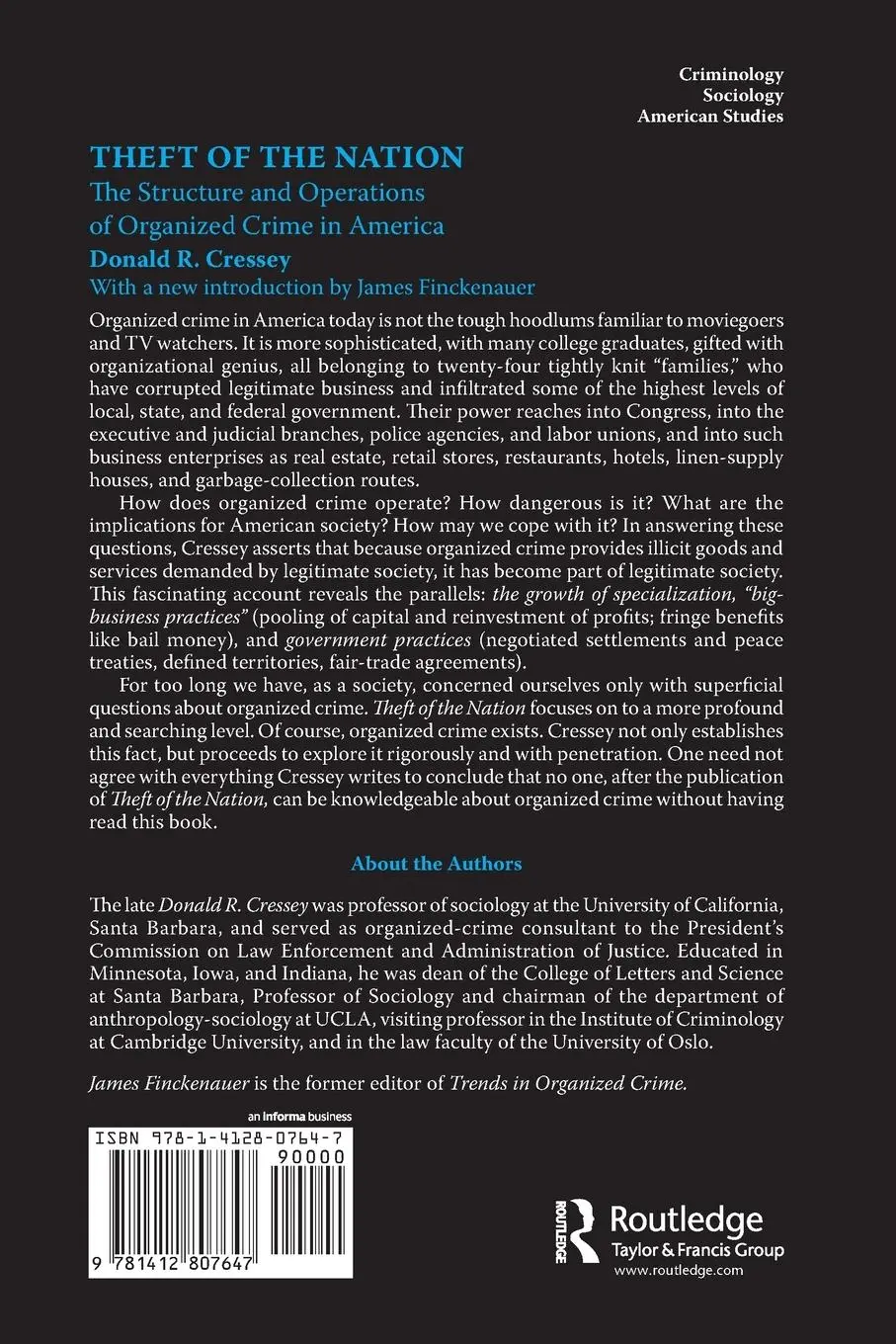 Rückseite: 9781412807647 | Theft of the Nation | Donald Cressey | Taschenbuch | Englisch | 2008