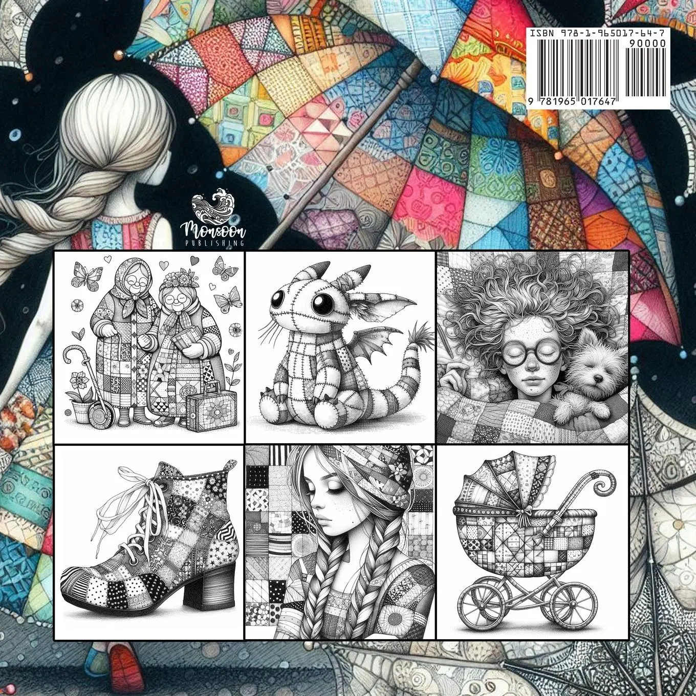 Rückseite: 9781965017647 | Patchwork People Coloring Book for Adults 2 | Monsoon Publishing