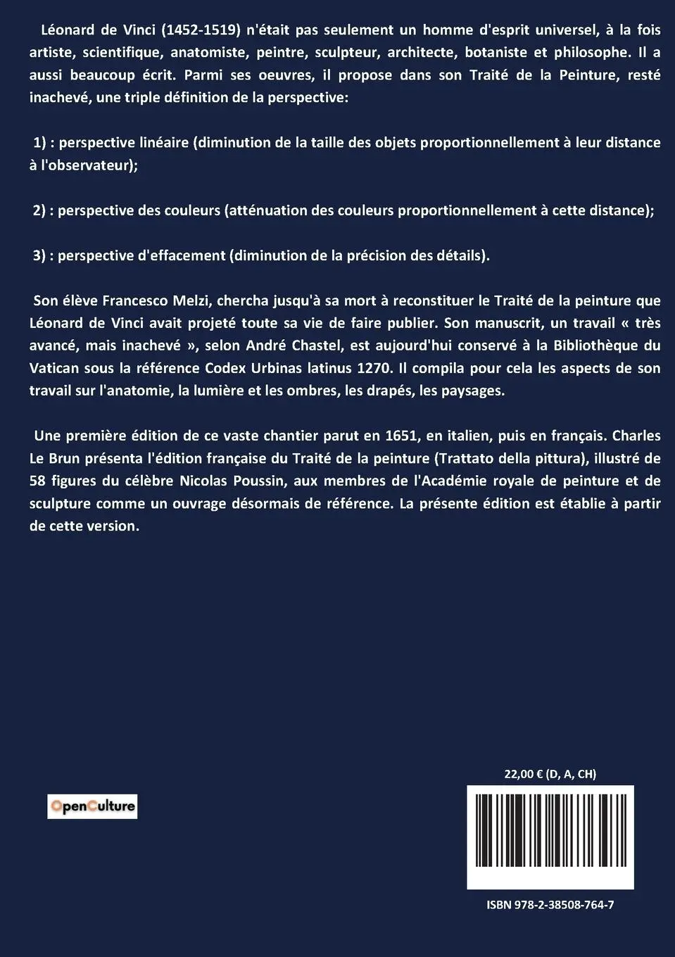 Rückseite: 9782385087647 | Traité élémentaire de la peinture | Léonard de Vinci | Taschenbuch