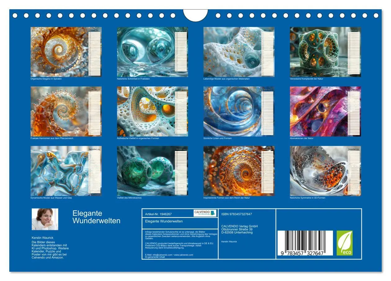 Bild: 9783457327647 | Elegante Wunderwelten (Wandkalender 2026 DIN A4 quer), CALVENDO...