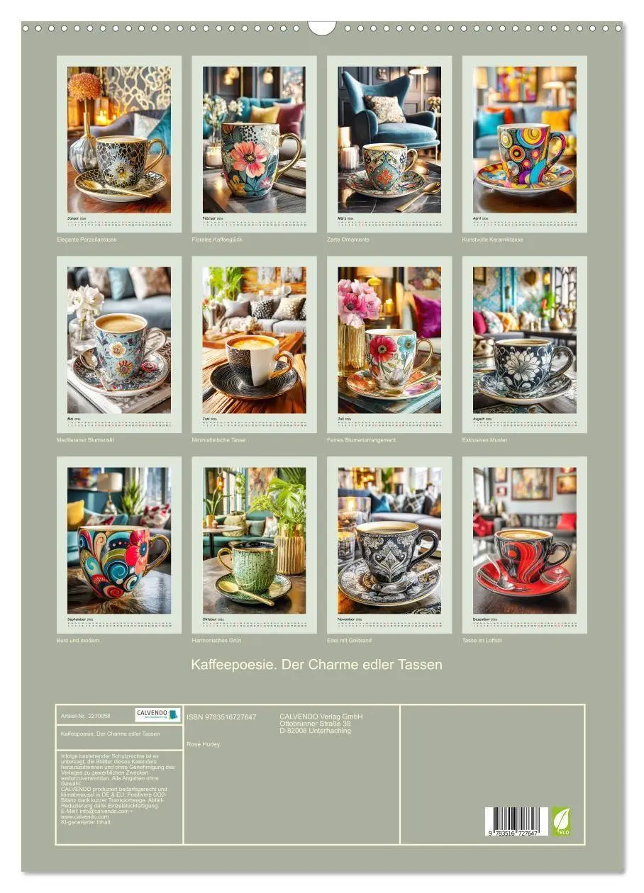 Bild: 9783516727647 | Kaffeepoesie. Der Charme edler Tassen (Wandkalender 2026 DIN A2...