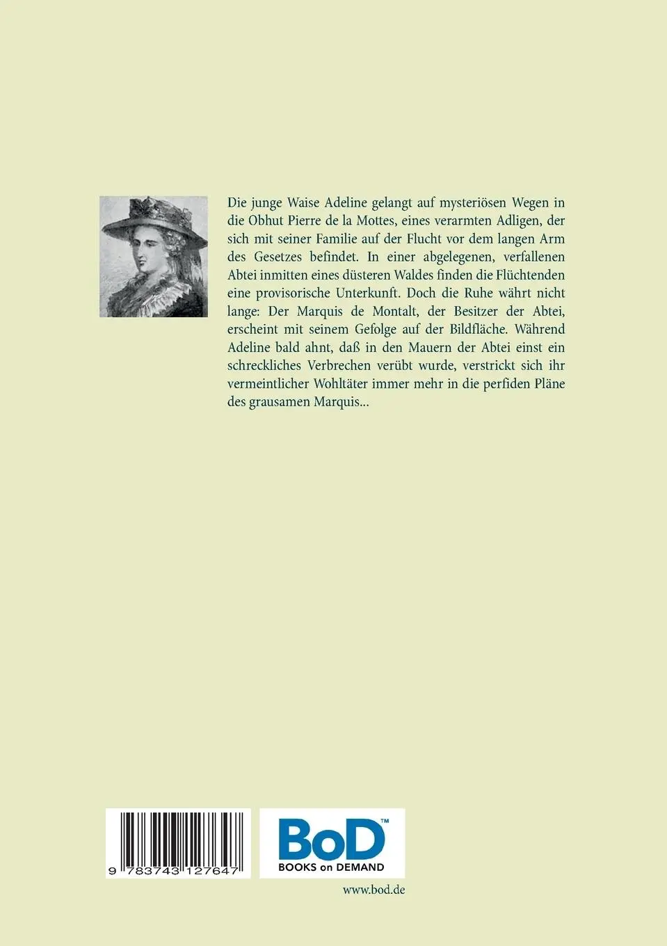 Rückseite: 9783743127647 | Die Waldromanze | 'The Romance of the Forest' | Ann Radcliffe | Buch