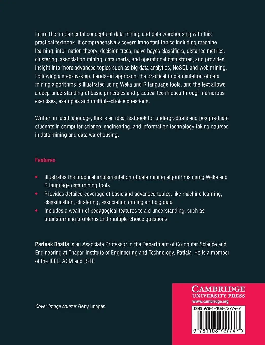 Rückseite: 9781108727747 | Data Mining and Data Warehousing | Parteek Bhatia | Taschenbuch | 2019