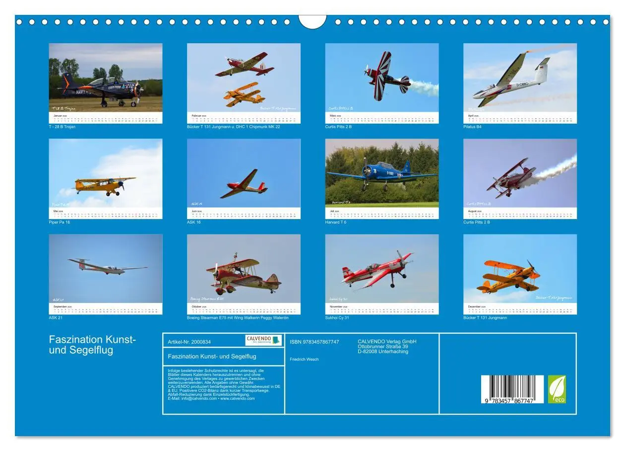 Bild: 9783457867747 | Faszination Kunst- und Segelflug (Wandkalender 2026 DIN A3 quer),...