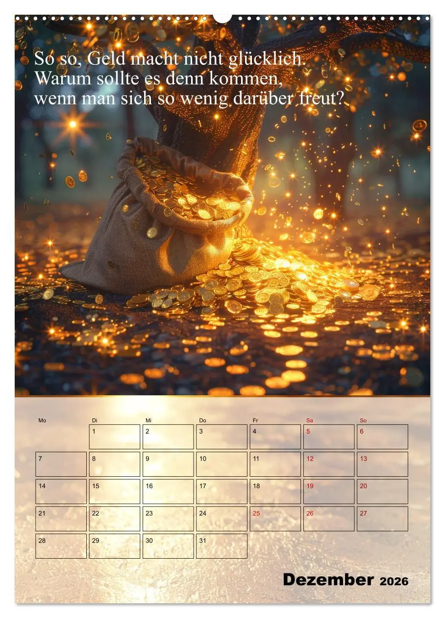 Bild: 9783516267747 | Der Geld-Anlock-Kalender (Wandkalender 2026 DIN A2 hoch), CALVENDO...