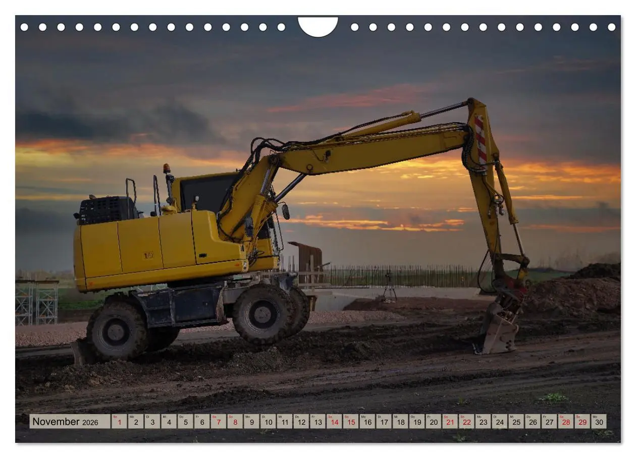 Bild: 9783457307847 | Bagger im Einsatz (Wandkalender 2026 DIN A4 quer), CALVENDO...
