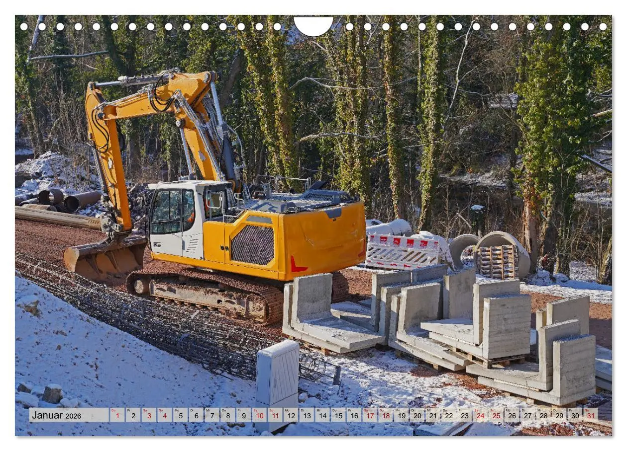 Bild: 9783457307847 | Bagger im Einsatz (Wandkalender 2026 DIN A4 quer), CALVENDO...