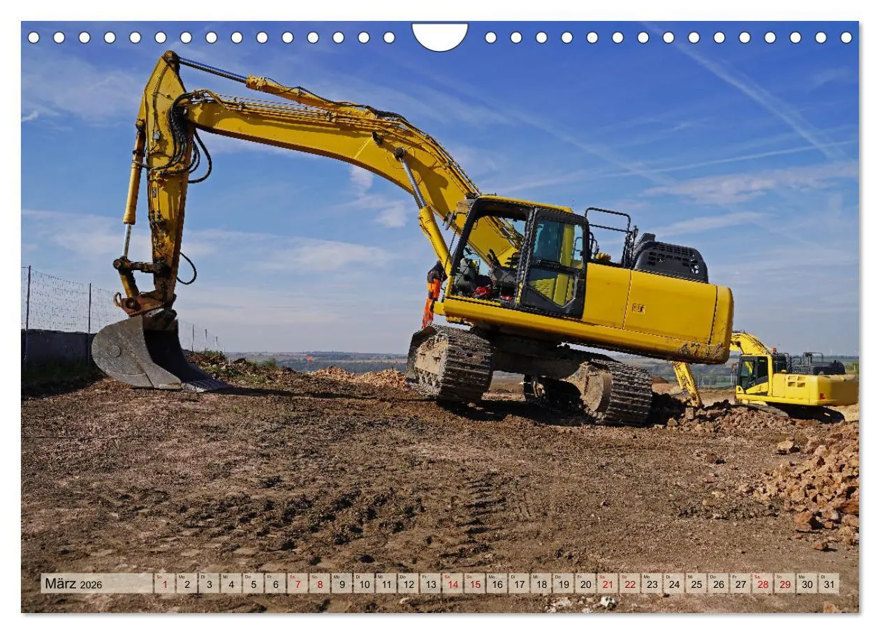 Bild: 9783457307847 | Bagger im Einsatz (Wandkalender 2026 DIN A4 quer), CALVENDO...