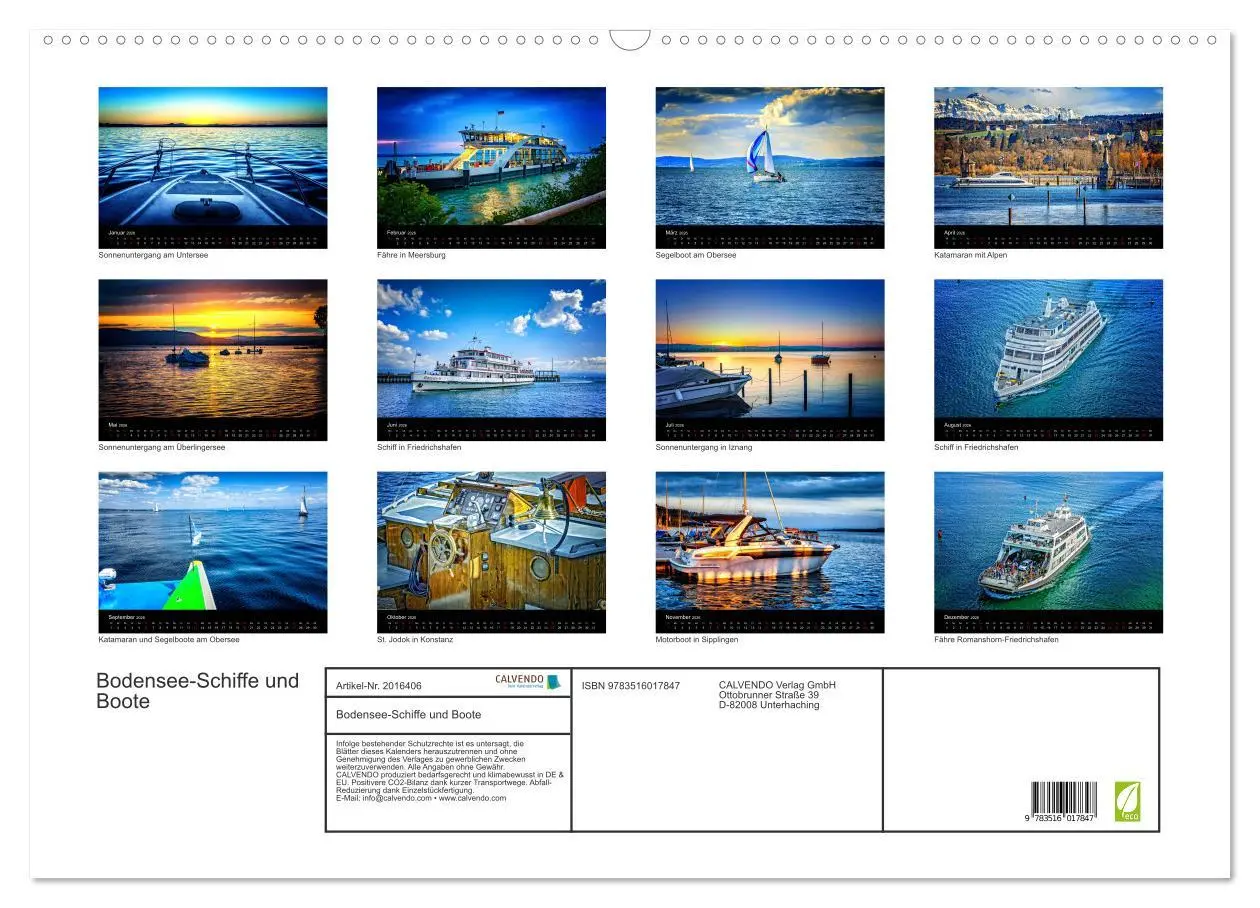 Bild: 9783516017847 | Bodensee-Schiffe und Boote (Wandkalender 2026 DIN A2 quer),...