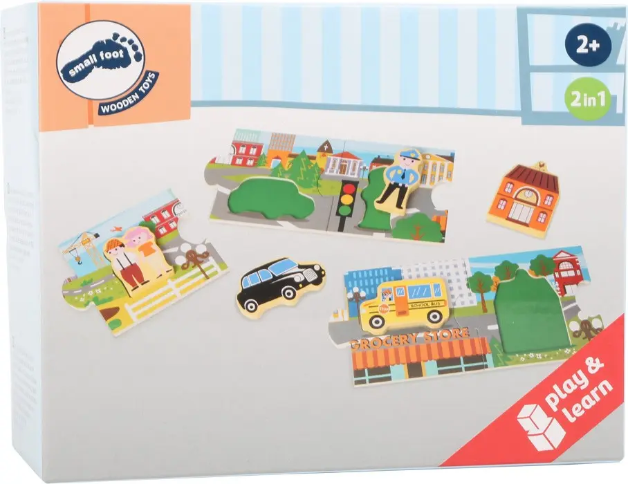 Cover: 4020972107947 | Small foot 10794 - Storypuzzle Stadt, 2in1 Greifpuzzle, Holz,...