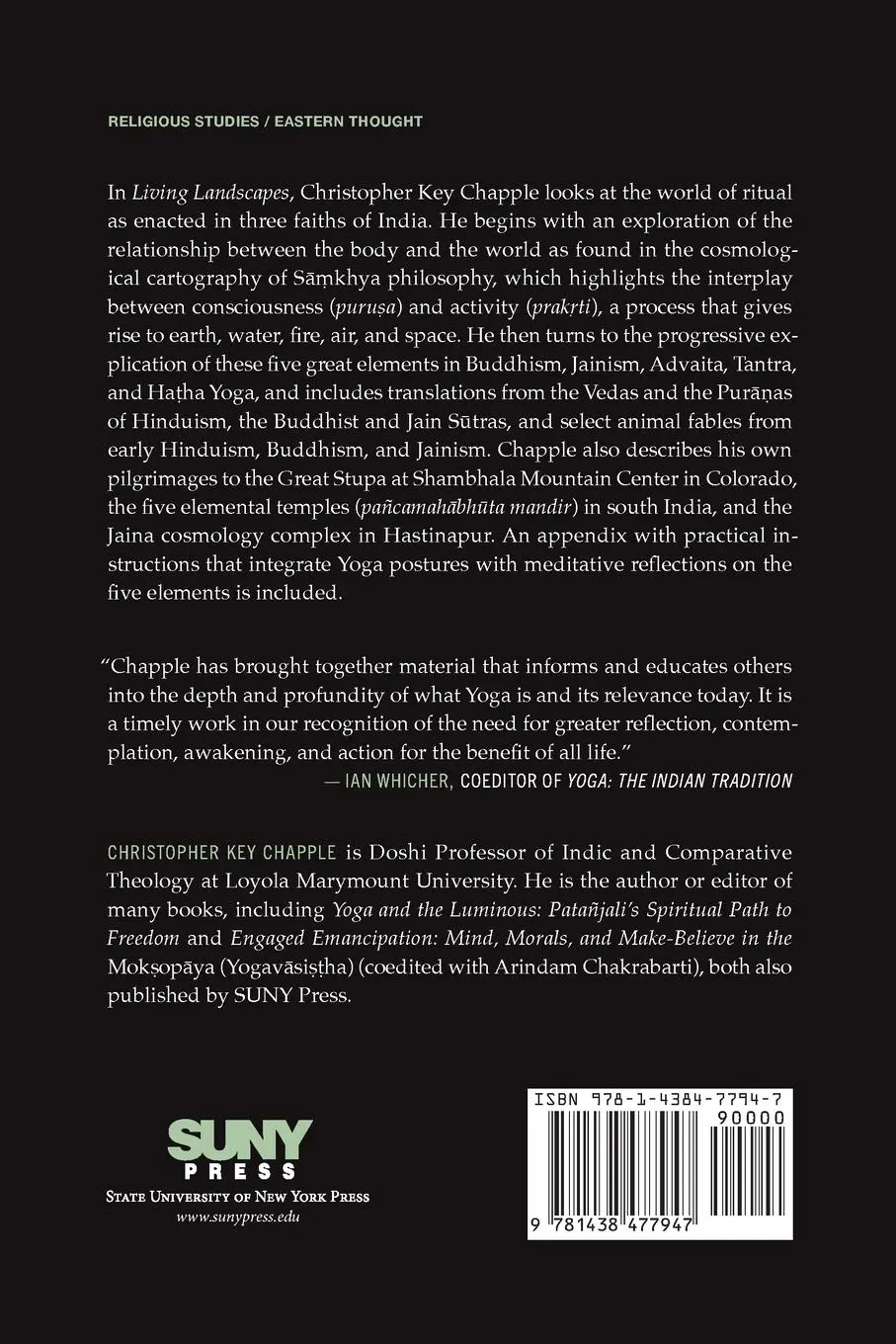 Rückseite: 9781438477947 | Living Landscapes | Christopher Key Chapple | Taschenbuch | Englisch