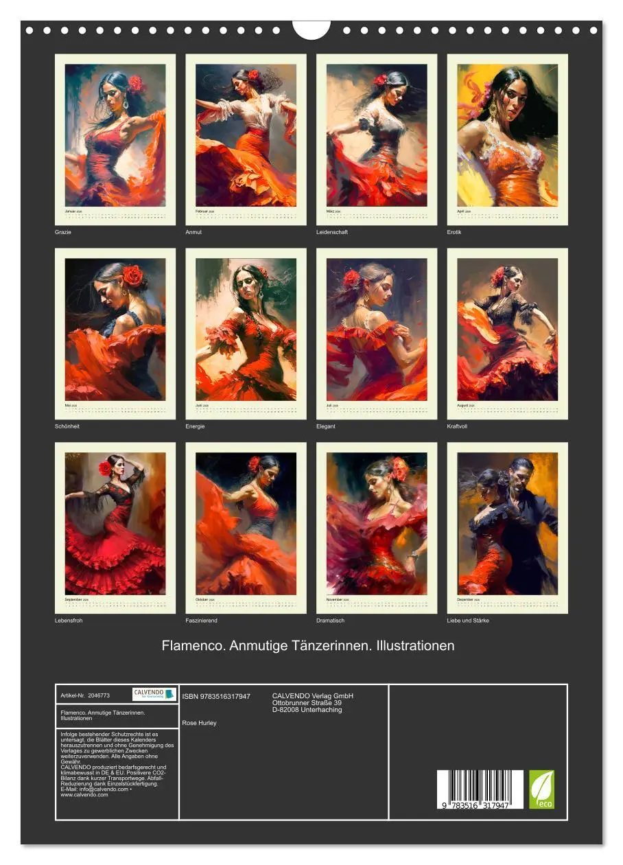 Bild: 9783516317947 | Flamenco. Anmutige Tänzerinnen. Illustrationen (Wandkalender 2026...