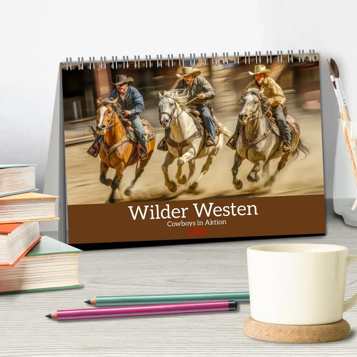 Bild: 9783516627947 | Wilder Westen - Cowboys in Aktion (Tischkalender 2026 DIN A5 quer),...