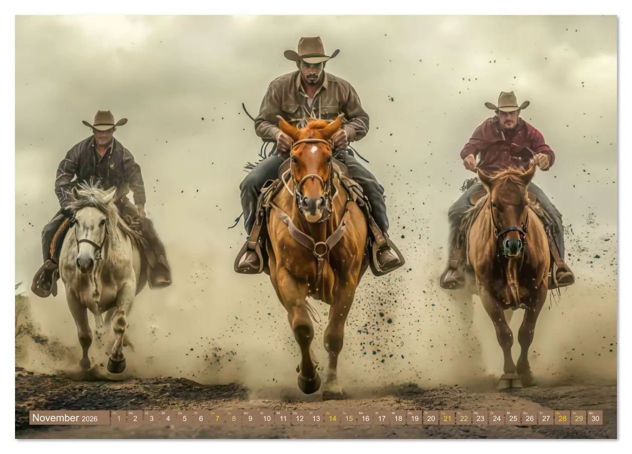 Bild: 9783516627947 | Wilder Westen - Cowboys in Aktion (Tischkalender 2026 DIN A5 quer),...