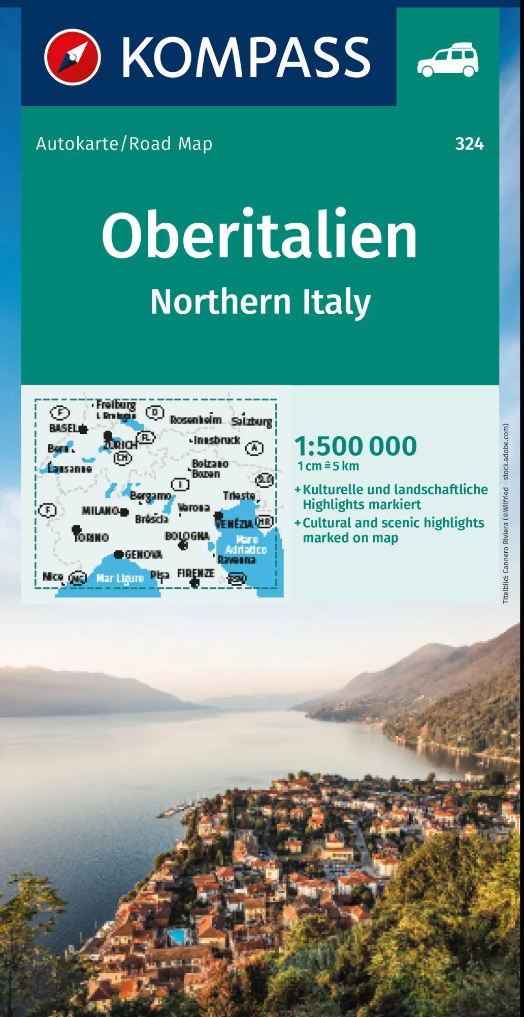 Cover: 9783991217947 | KOMPASS Autokarte Oberitalien, Italia settentrionale, Northern...