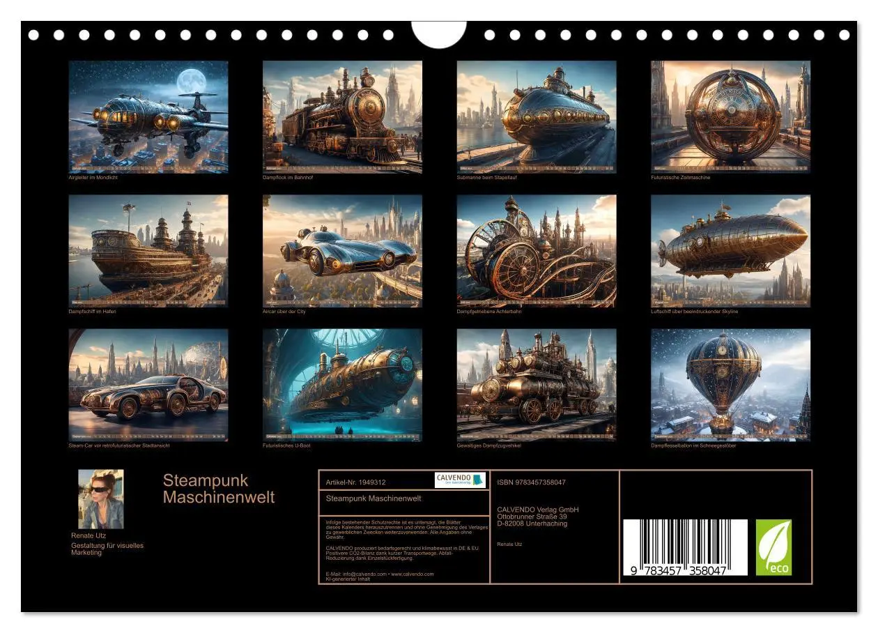 Bild: 9783457358047 | Steampunk Maschinenwelt (Wandkalender 2026 DIN A4 quer), CALVENDO...