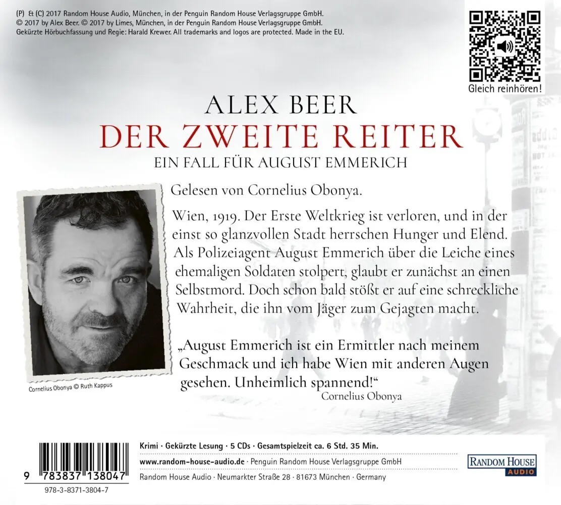 Bild: 9783837138047 | Der zweite Reiter,5 Audio-CDs | Ein Fall für August Emmerich | Beer