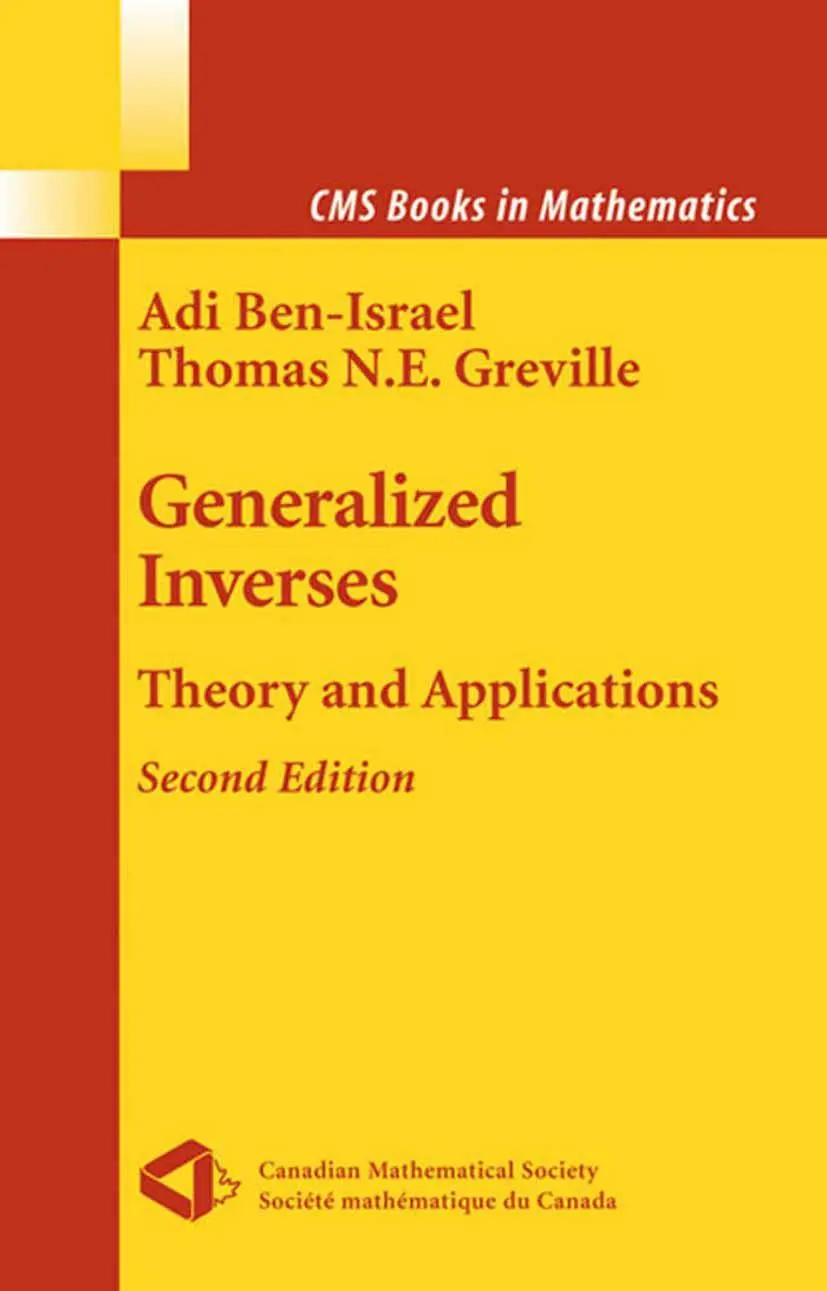 Cover: 9781441918147 | Generalized Inverses | Theory and Applications | Ben-Israel (u. a.)