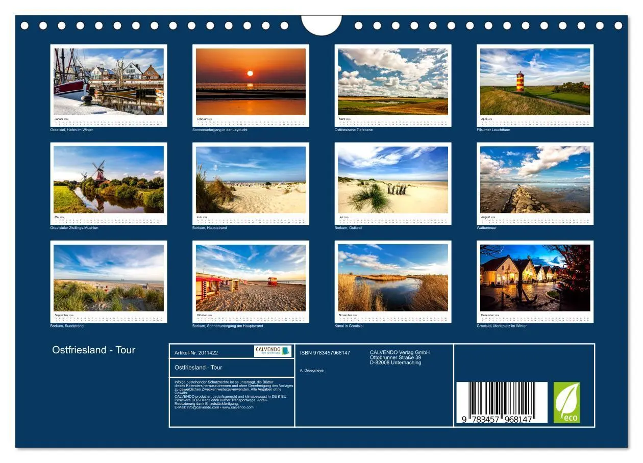 Bild: 9783457968147 | Ostfriesland - Tour (Wandkalender 2026 DIN A4 quer), CALVENDO...