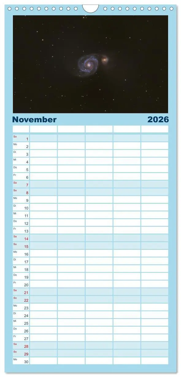 Bild: 9783516508147 | Familienplaner 2026 - Welt All 2026 astrophotographie mit 5 Spalten...