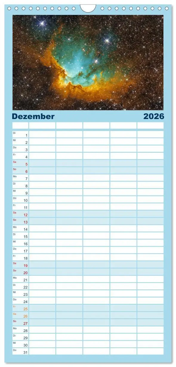 Bild: 9783516508147 | Familienplaner 2026 - Welt All 2026 astrophotographie mit 5 Spalten...