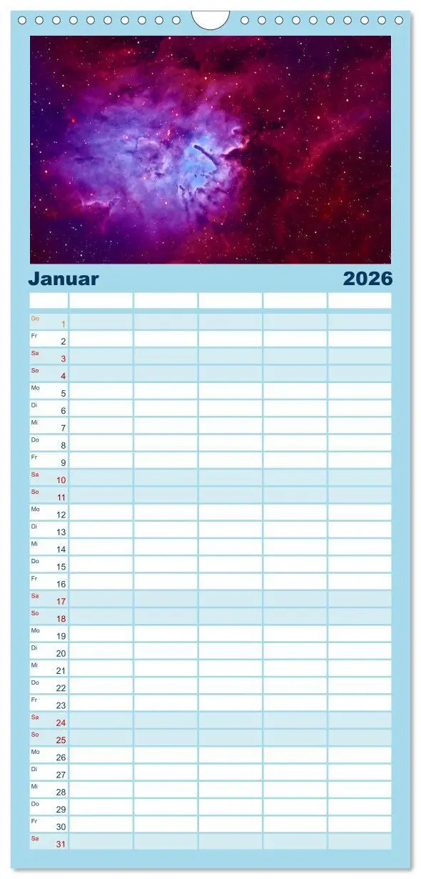 Bild: 9783516508147 | Familienplaner 2026 - Welt All 2026 astrophotographie mit 5 Spalten...