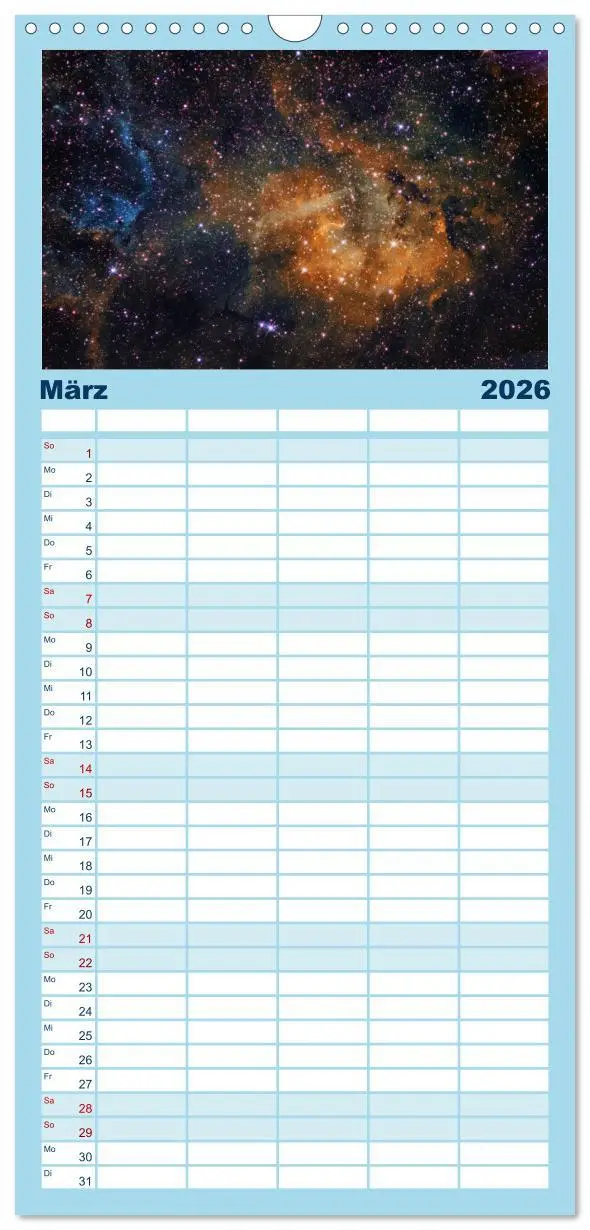 Bild: 9783516508147 | Familienplaner 2026 - Welt All 2026 astrophotographie mit 5 Spalten...