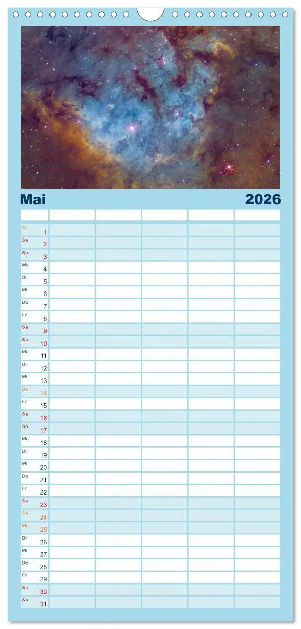 Bild: 9783516508147 | Familienplaner 2026 - Welt All 2026 astrophotographie mit 5 Spalten...
