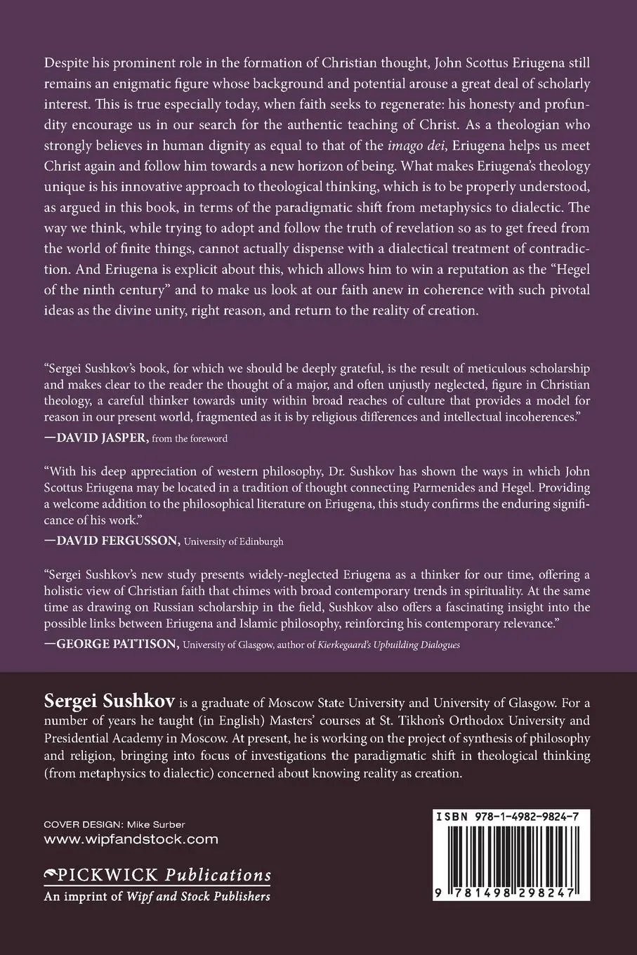 Rückseite: 9781498298247 | Being and Creation in the Theology of John Scottus Eriugena | Sushkov