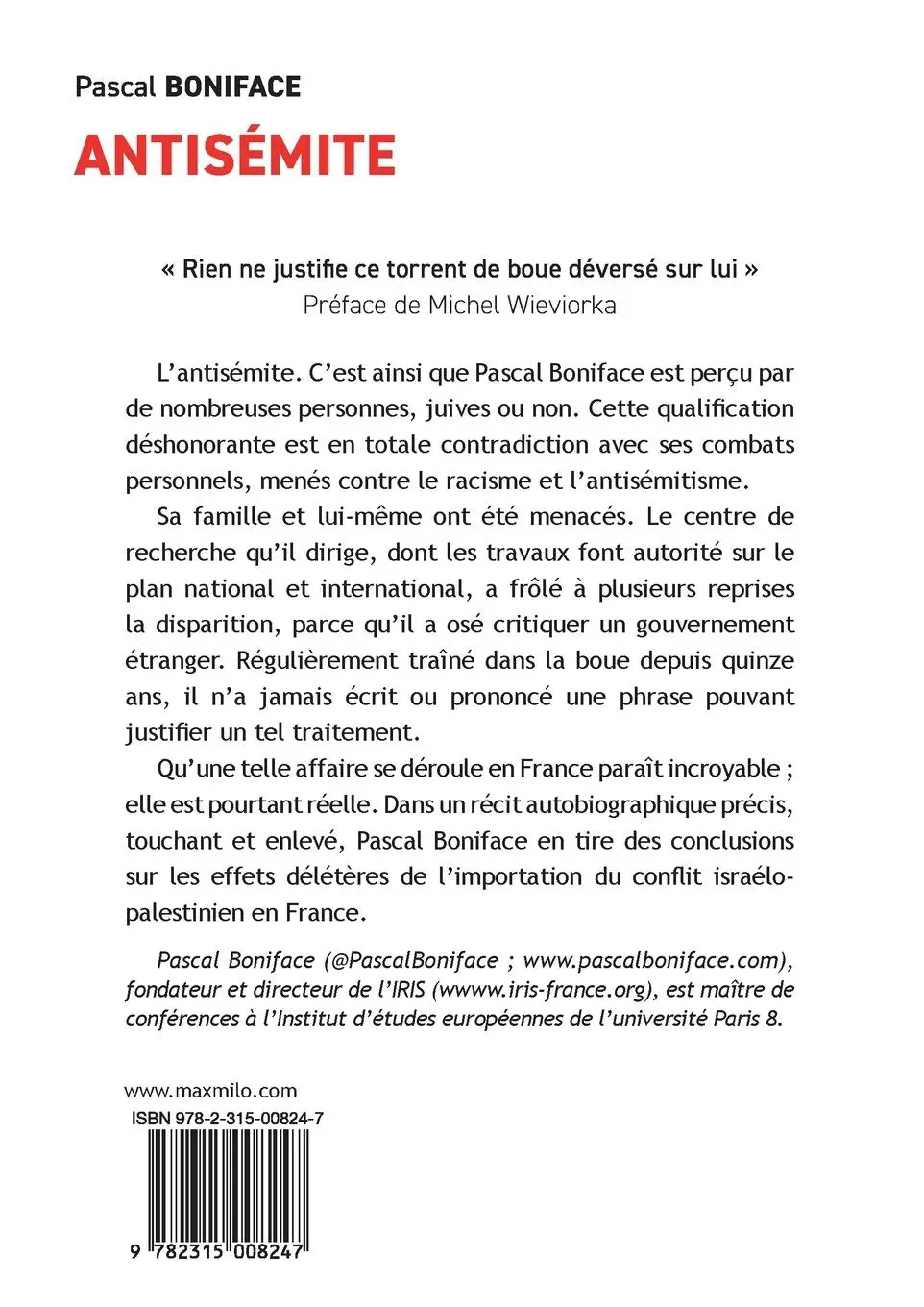 Rückseite: 9782315008247 | Antisémite | Pascal Boniface | Taschenbuch | Französisch | 2024