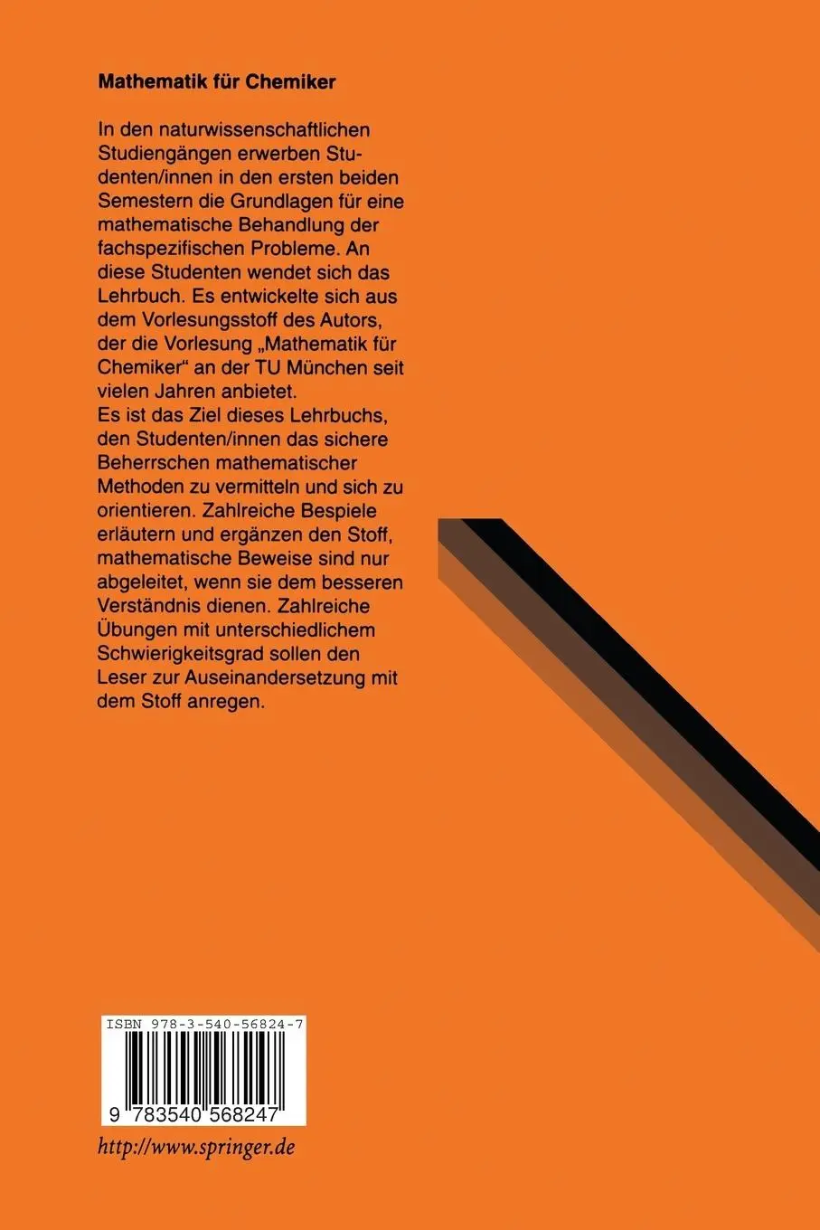 Rückseite: 9783540568247 | Mathematik für Chemiker | Eine Einfiihxung | Notker Rösch | Buch | x