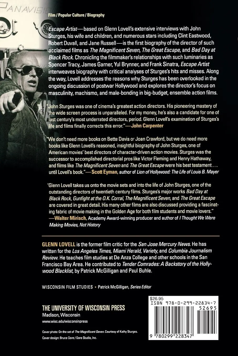 Rückseite: 9780299228347 | Escape Artist | The Life and Films of John Sturges | Glenn Lovell
