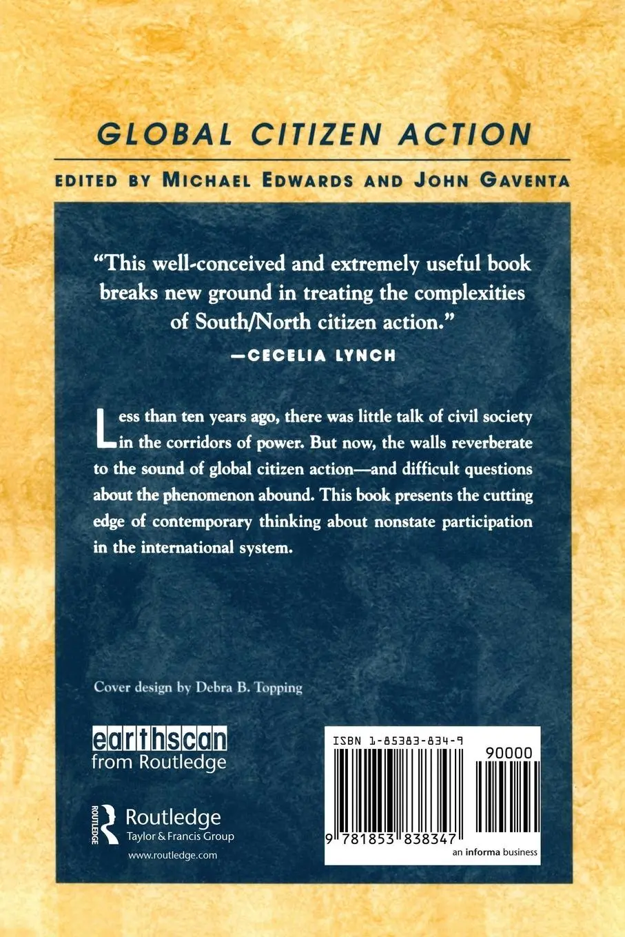 Rückseite: 9781853838347 | Global Citizen Action | Michael Edwards (u. a.) | Taschenbuch | 2001