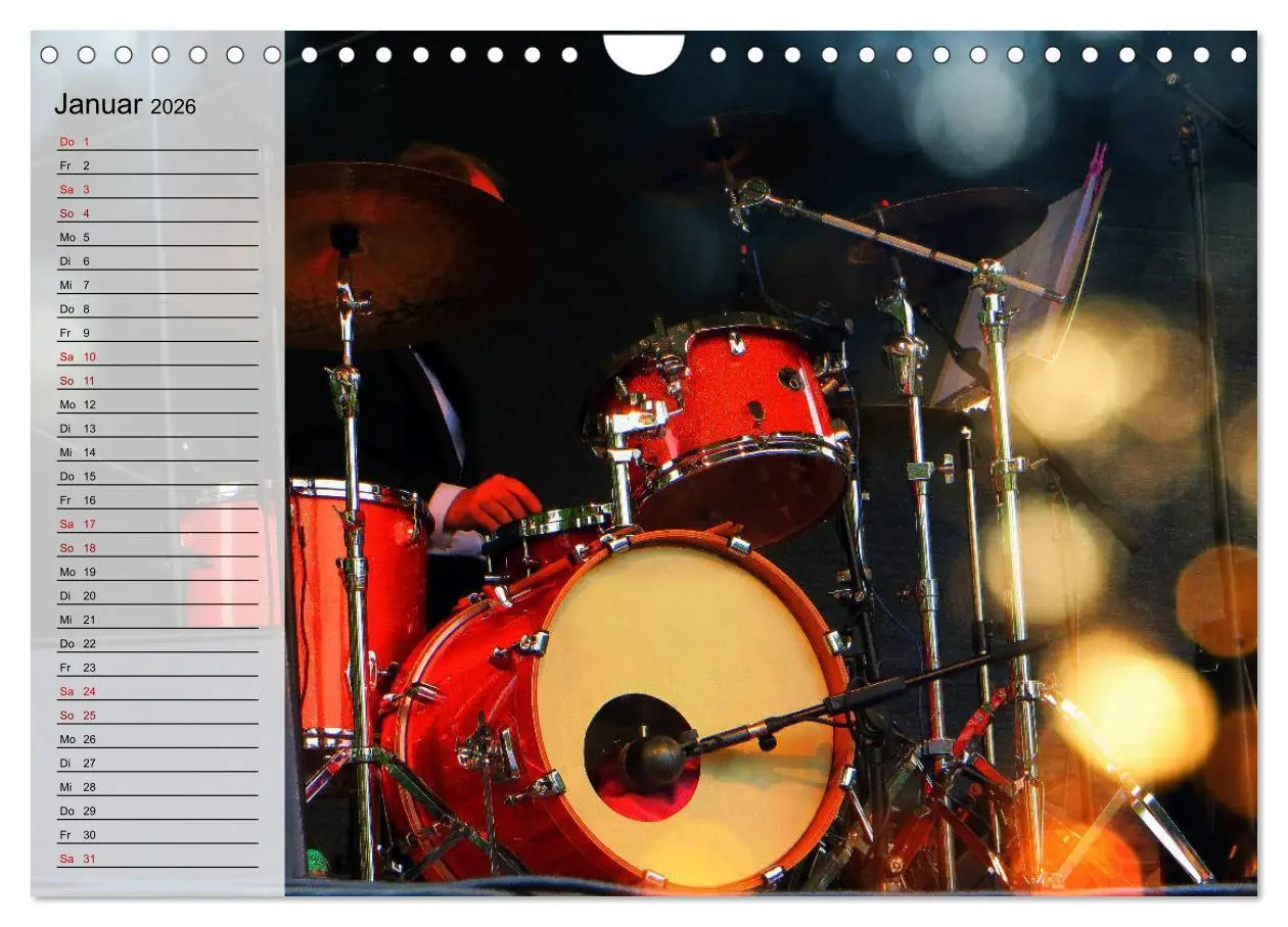 Bild: 9783457878347 | Schlagzeug onstage - "abgerockt" (Wandkalender 2026 DIN A4 quer),...