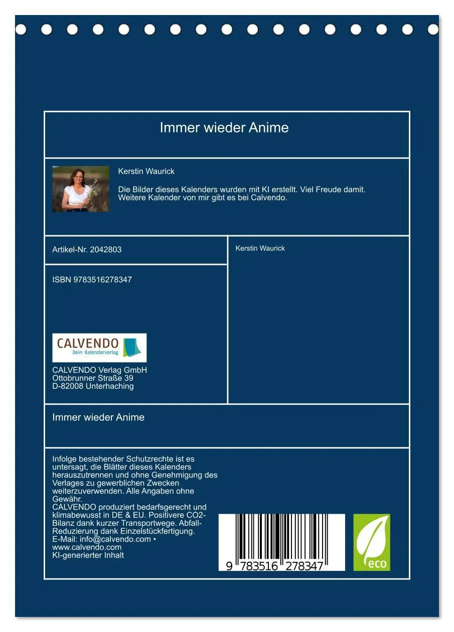Bild: 9783516278347 | Immer wieder Anime (Tischkalender 2026 DIN A5 hoch), CALVENDO...