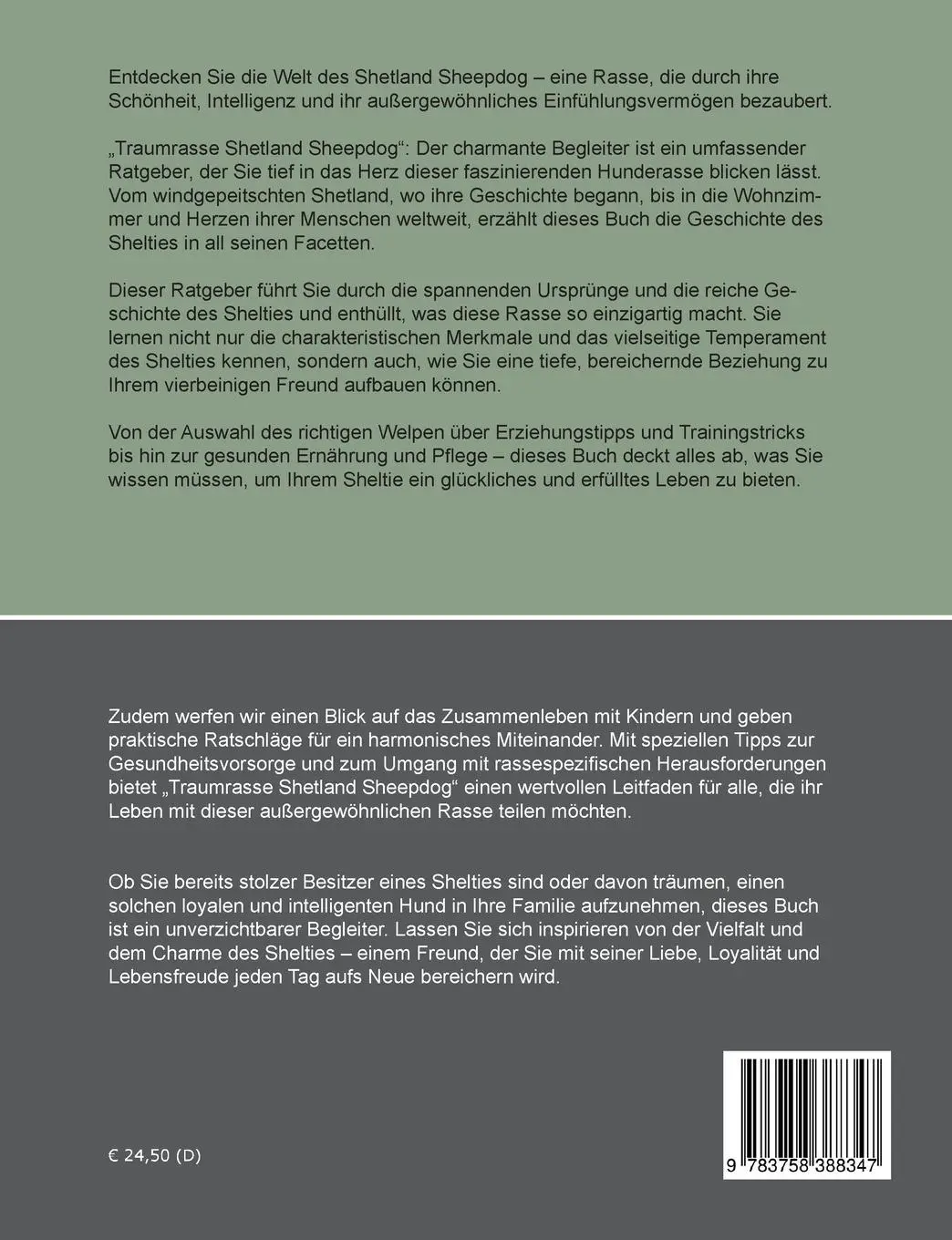 Rückseite: 9783758388347 | Traumrasse Shetland Sheepdog | Sheltie | Iris Weigert | Taschenbuch