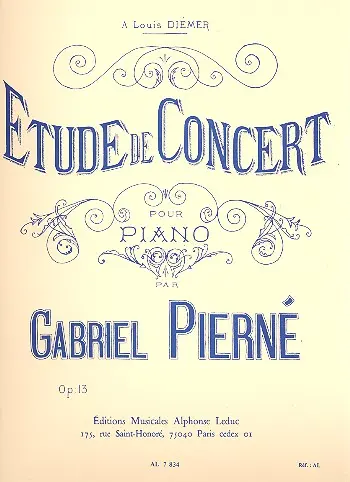 Cover: 9790046078347 | Etude De Concert Opus 13 | Pierne | Buch | Alphonse Leduc