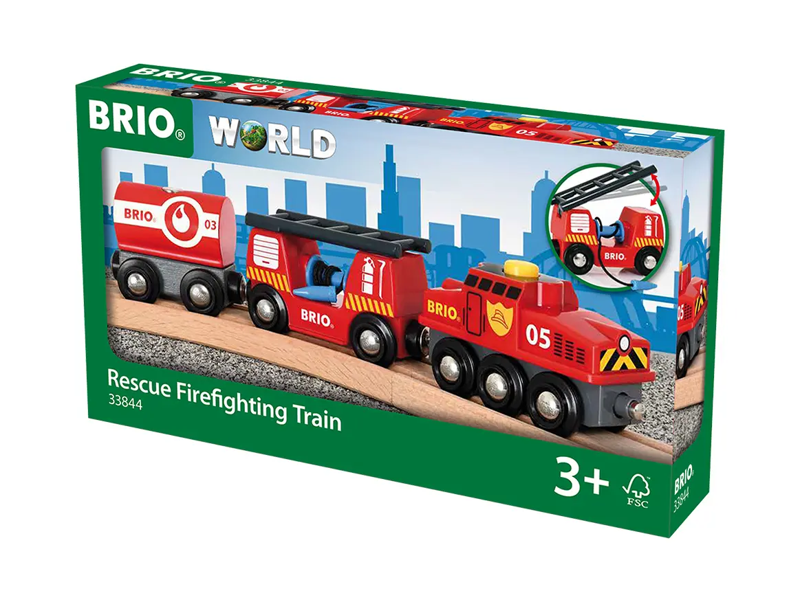 Cover: 7312350338447 | BRIO World 33844 Feuerwehr-Löschzug - Feuerwehrzug mit...