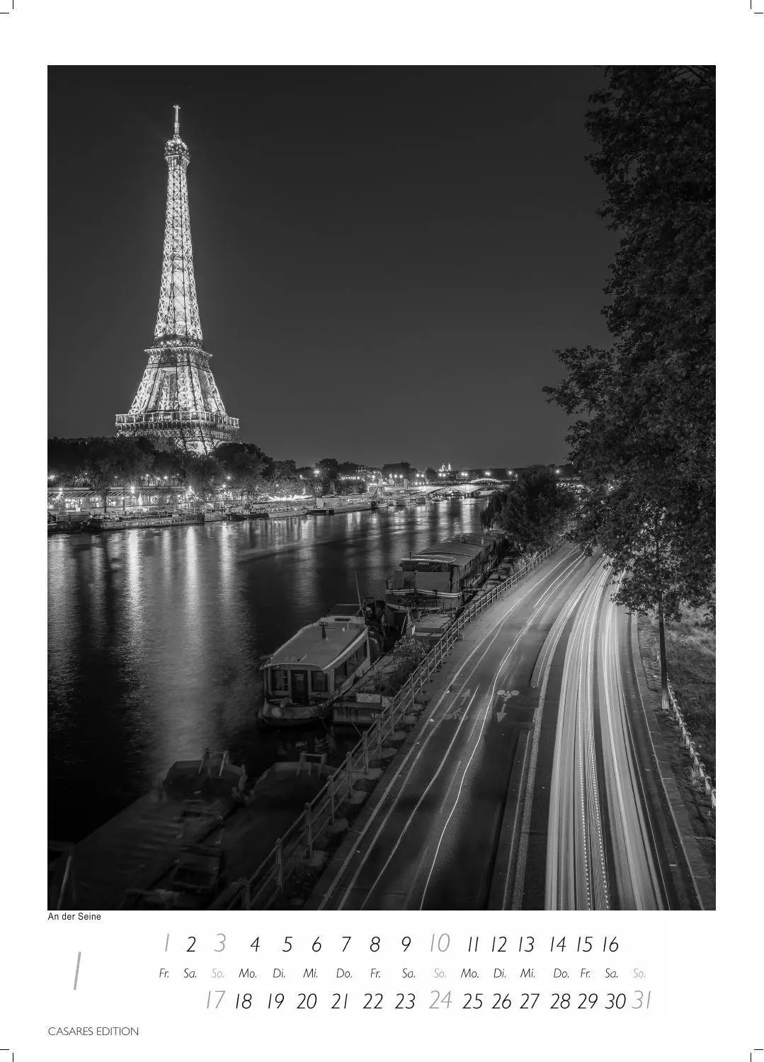 Bild: 9781835248447 | Paris schwarz-weiss Kalender 2027 - Wandkalender Fotokalender...