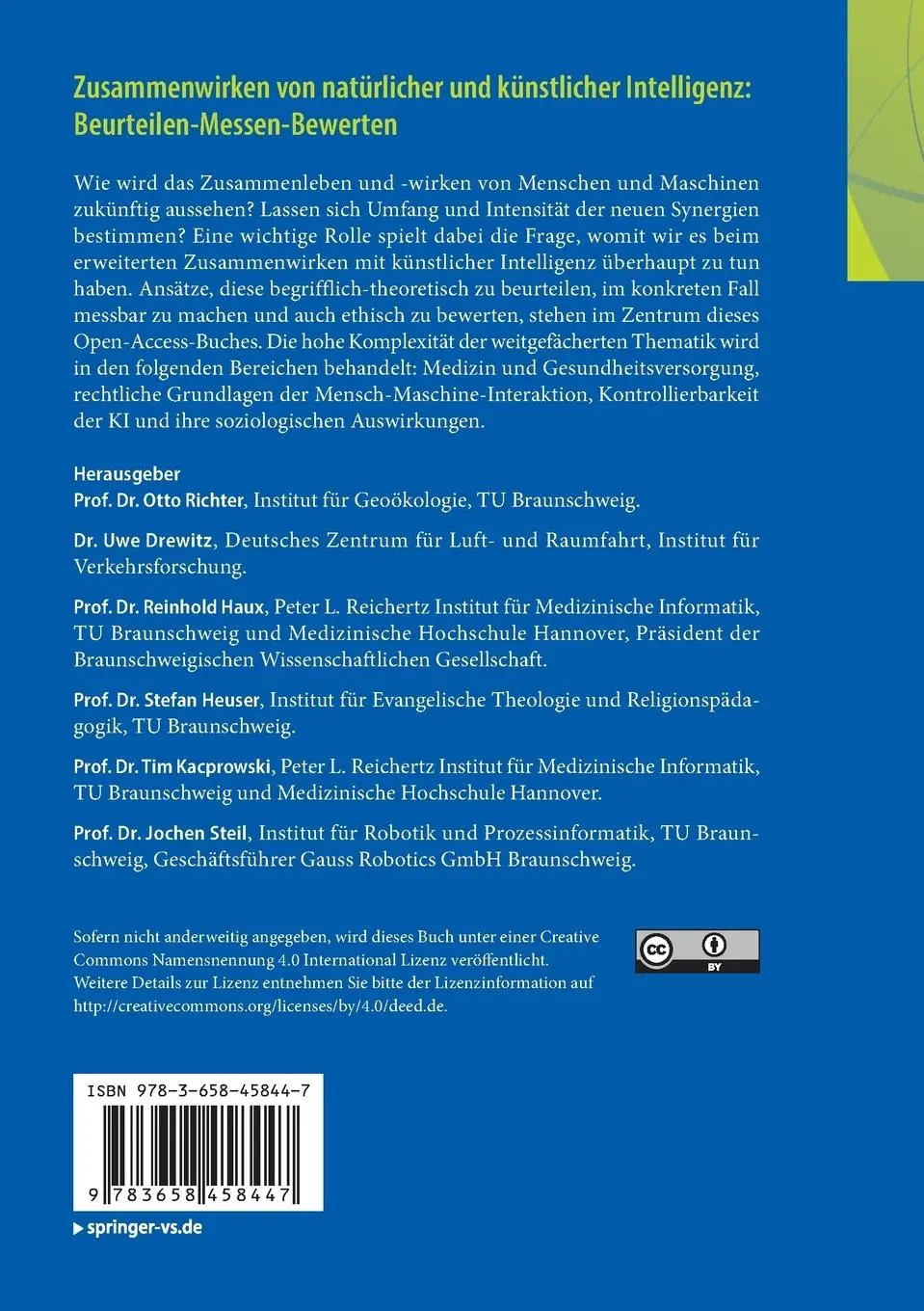 Rückseite: 9783658458447 | Zusammenwirken von natürlicher und künstlicher Intelligenz:...