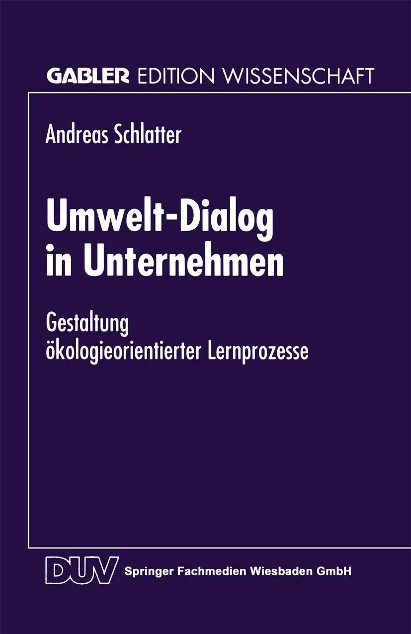 Cover: 9783824468447 | Umwelt-Dialog in Unternehmen | Andreas Schlatter | Taschenbuch | xxi
