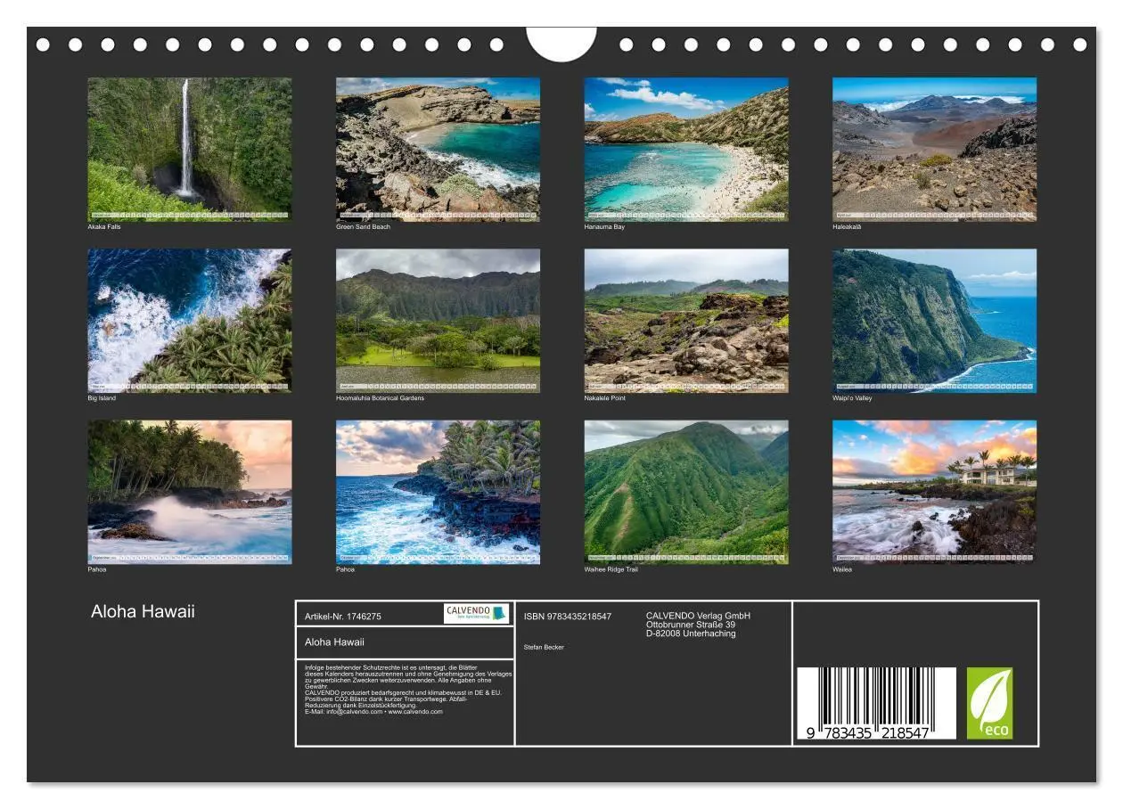 Bild: 9783435218547 | Aloha Hawaii (Wandkalender 2025 DIN A4 quer), CALVENDO Monatskalender