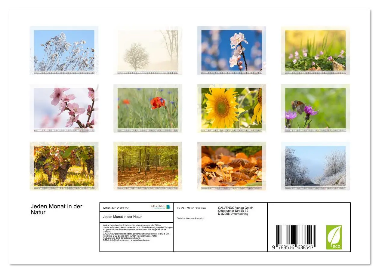 Bild: 9783516638547 | Jeden Monat in der Natur (Wandkalender 2026 DIN A4 quer), CALVENDO...