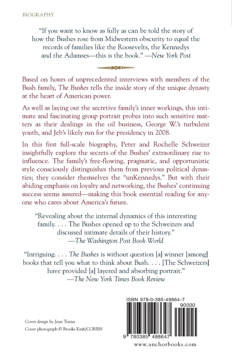 Rückseite: 9780385498647 | The Bushes | Portrait of a Dynasty | Peter Schweizer (u. a.) | Buch