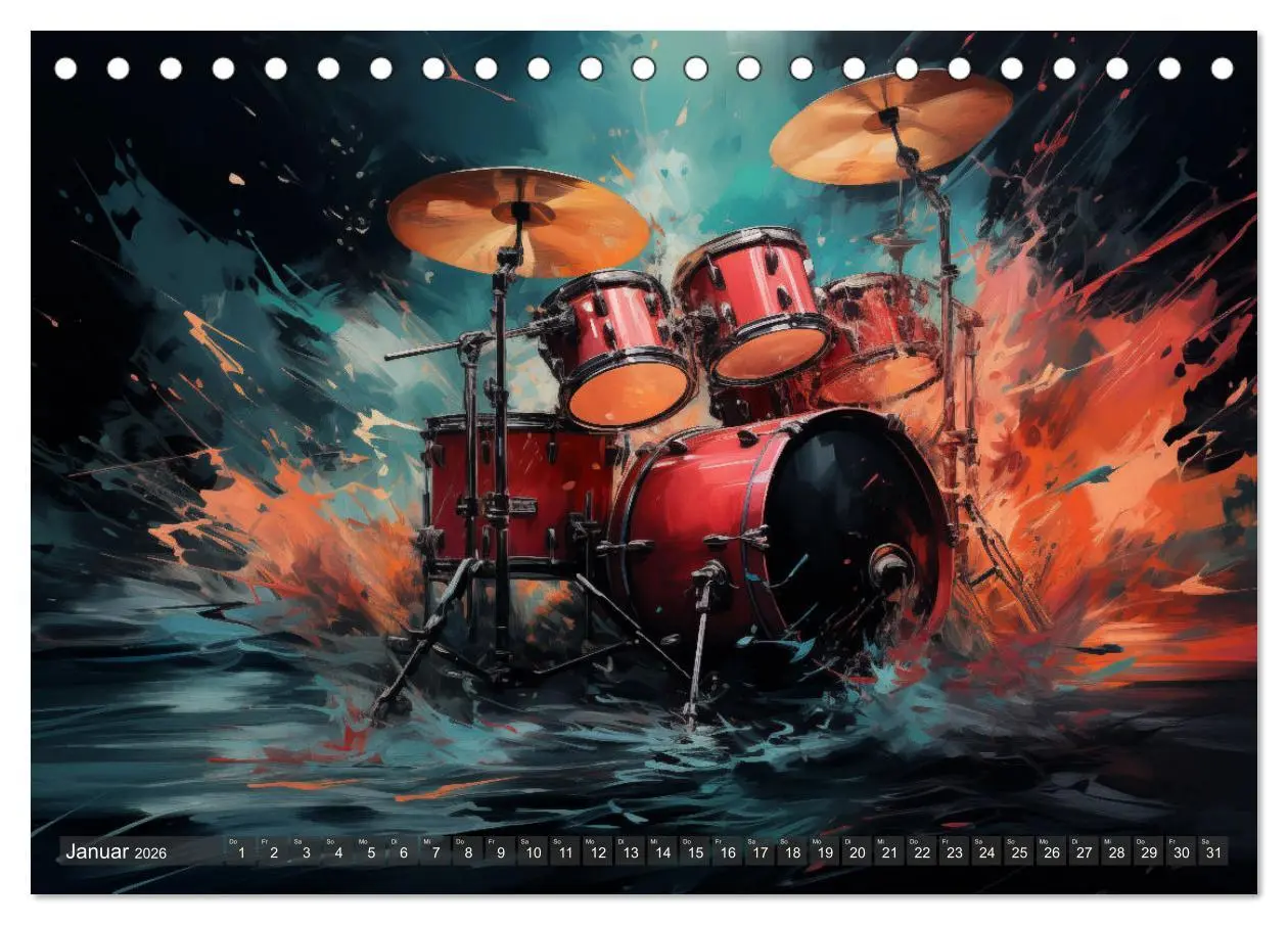 Bild: 9783457468647 | Taktvolle Kunst: Der bunte Schlagzeugkalender (Tischkalender 2026...